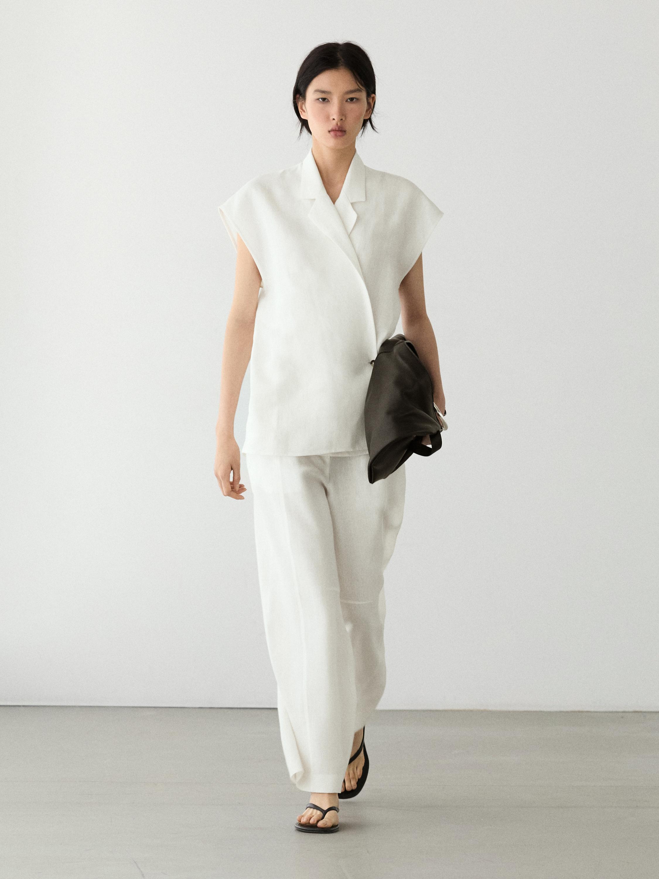 Gilet boutonnage lin